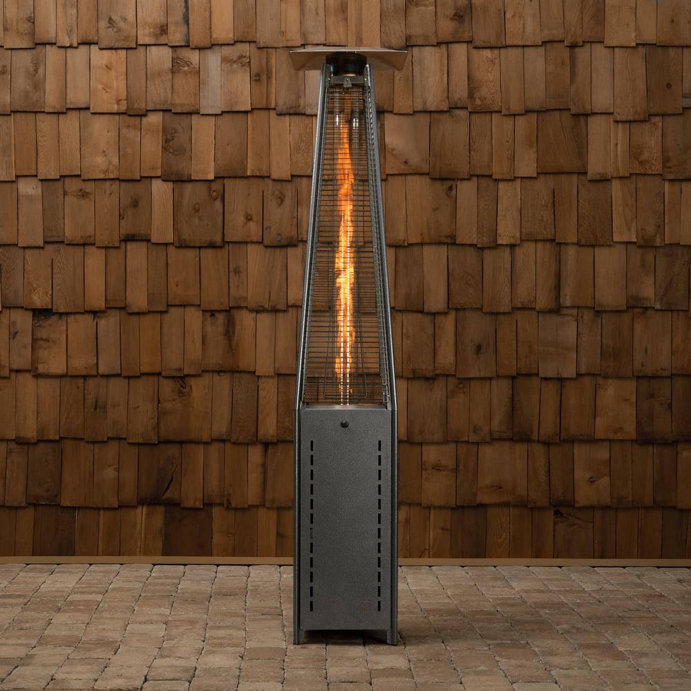 Square Pyramid Flame Patio Heater in Hammered Platinum. Picture 14