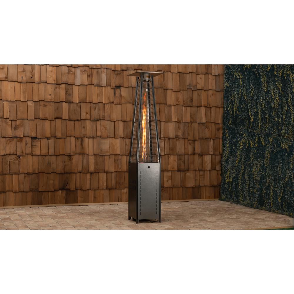 Square Pyramid Flame Patio Heater in Hammered Platinum. Picture 15
