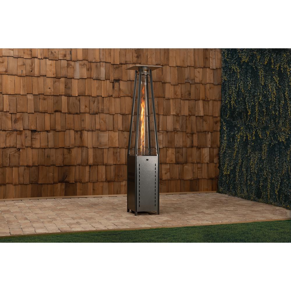 Square Pyramid Flame Patio Heater in Hammered Platinum. Picture 16