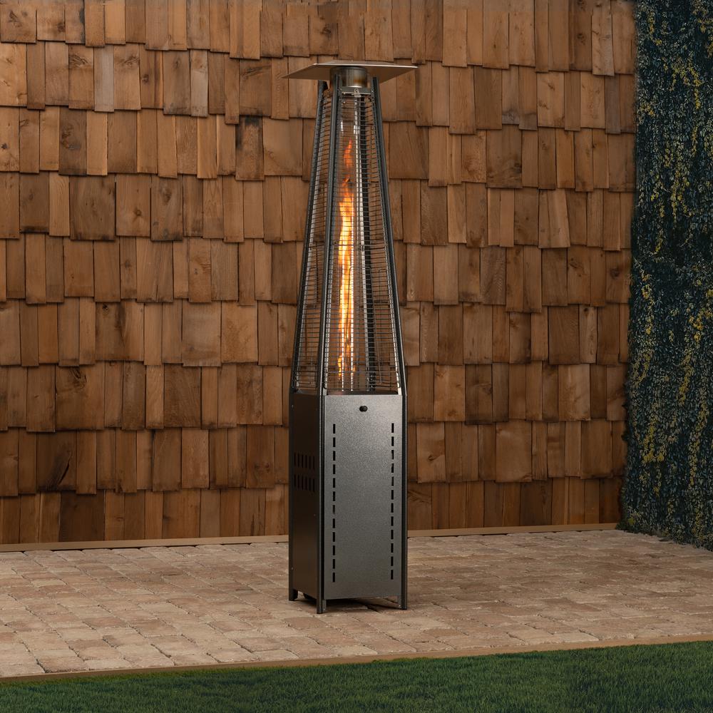 Square Pyramid Flame Patio Heater in Hammered Platinum. Picture 17
