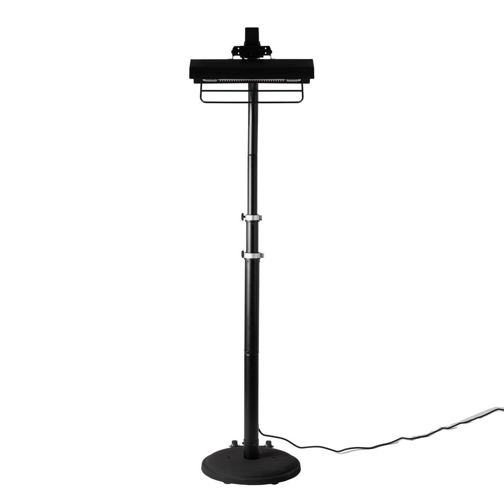 Black Powder Coated Steel Telescoping Offset Pole Mounted Infrared Patio Heater. Picture 8