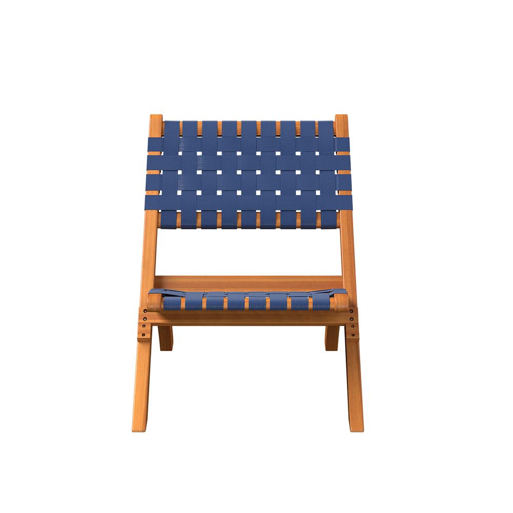 Sava Indoor-Outdoor Folding Chair in Navy Blue Webbing. Picture 1