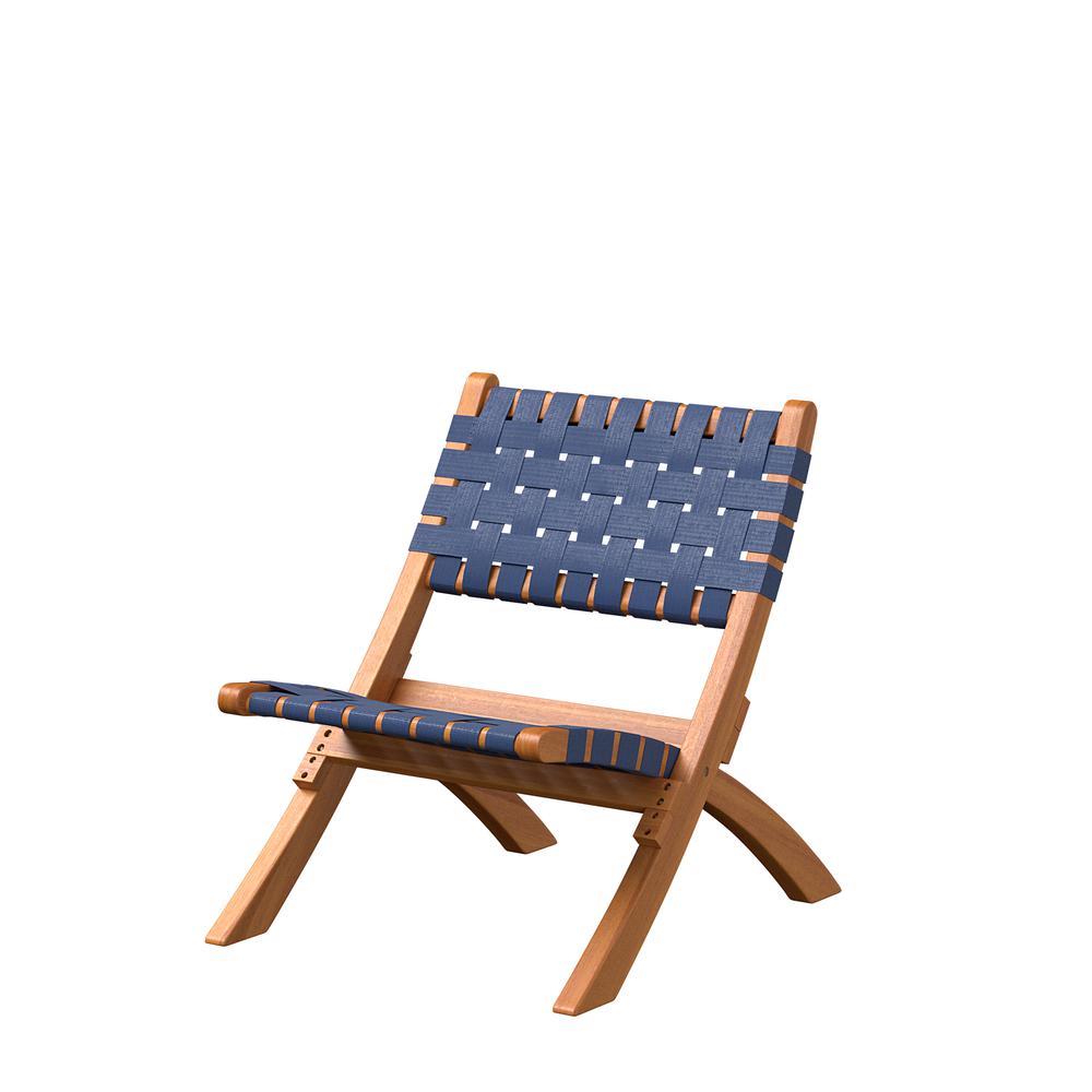Sava Indoor-Outdoor Folding Chair in Navy Blue Webbing. Picture 2