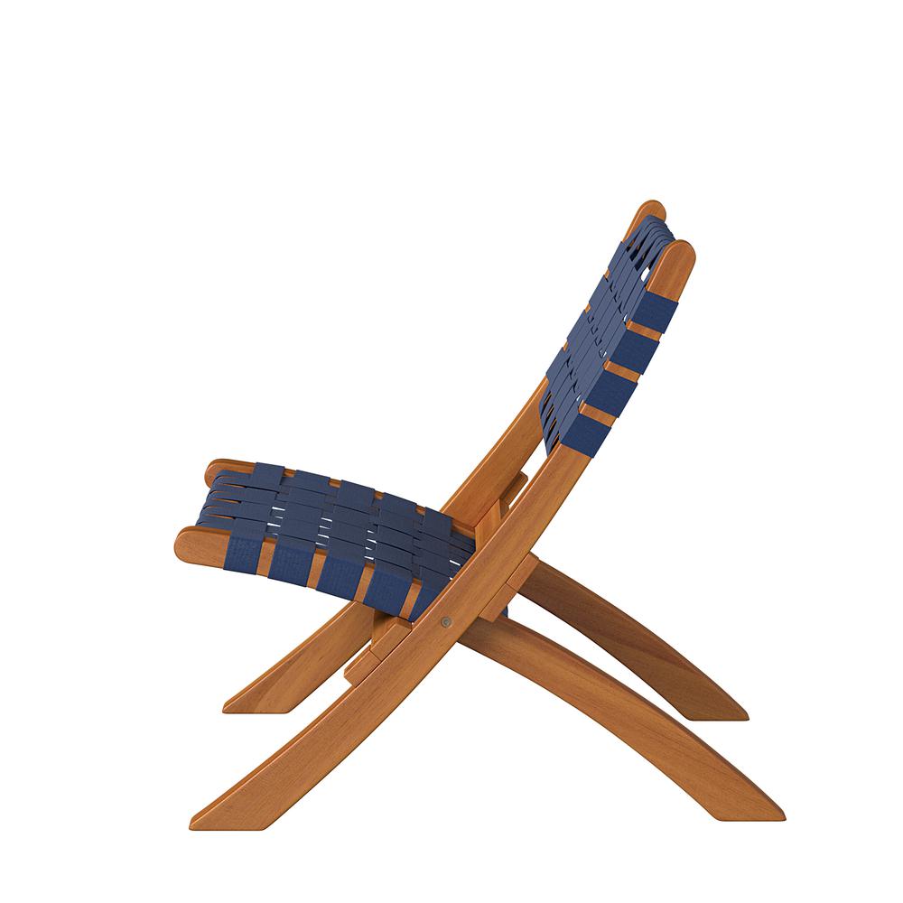 Sava Indoor-Outdoor Folding Chair in Navy Blue Webbing. Picture 4