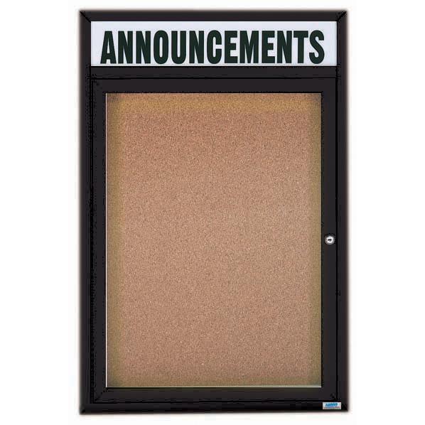 DCC2418RHI. Illuminated Enclosed Bulletin Board