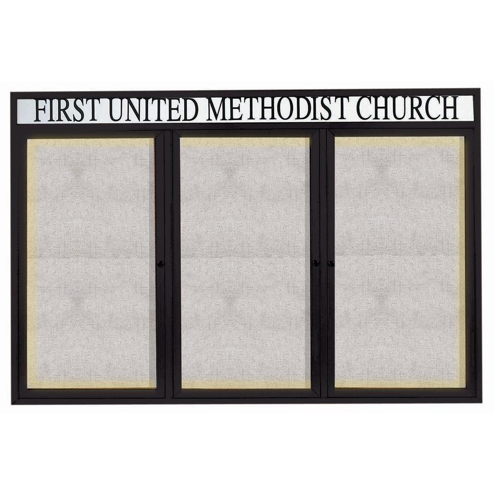 ODCC4872-3RHIBK. Illuminated Outdoor Enclosed Bulletin Board. Picture 1