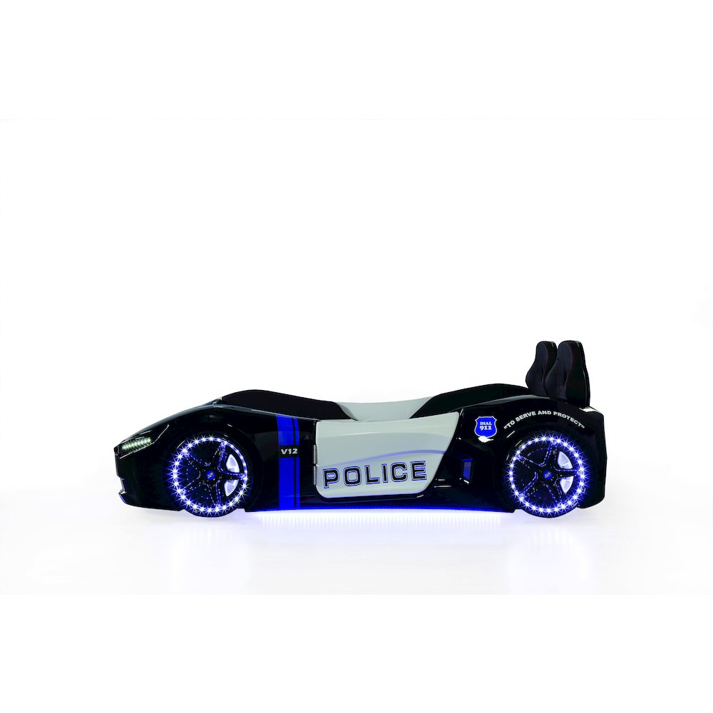 Police Twin Car Bed, Remote Control, LED Lights, Premium Rear Seat. Picture 4