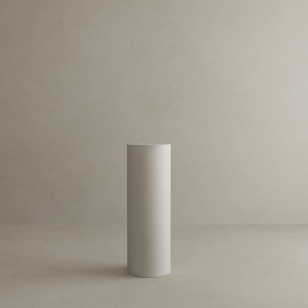 Don Round Pedestal Tall in Light Gray Concrete. Picture 4