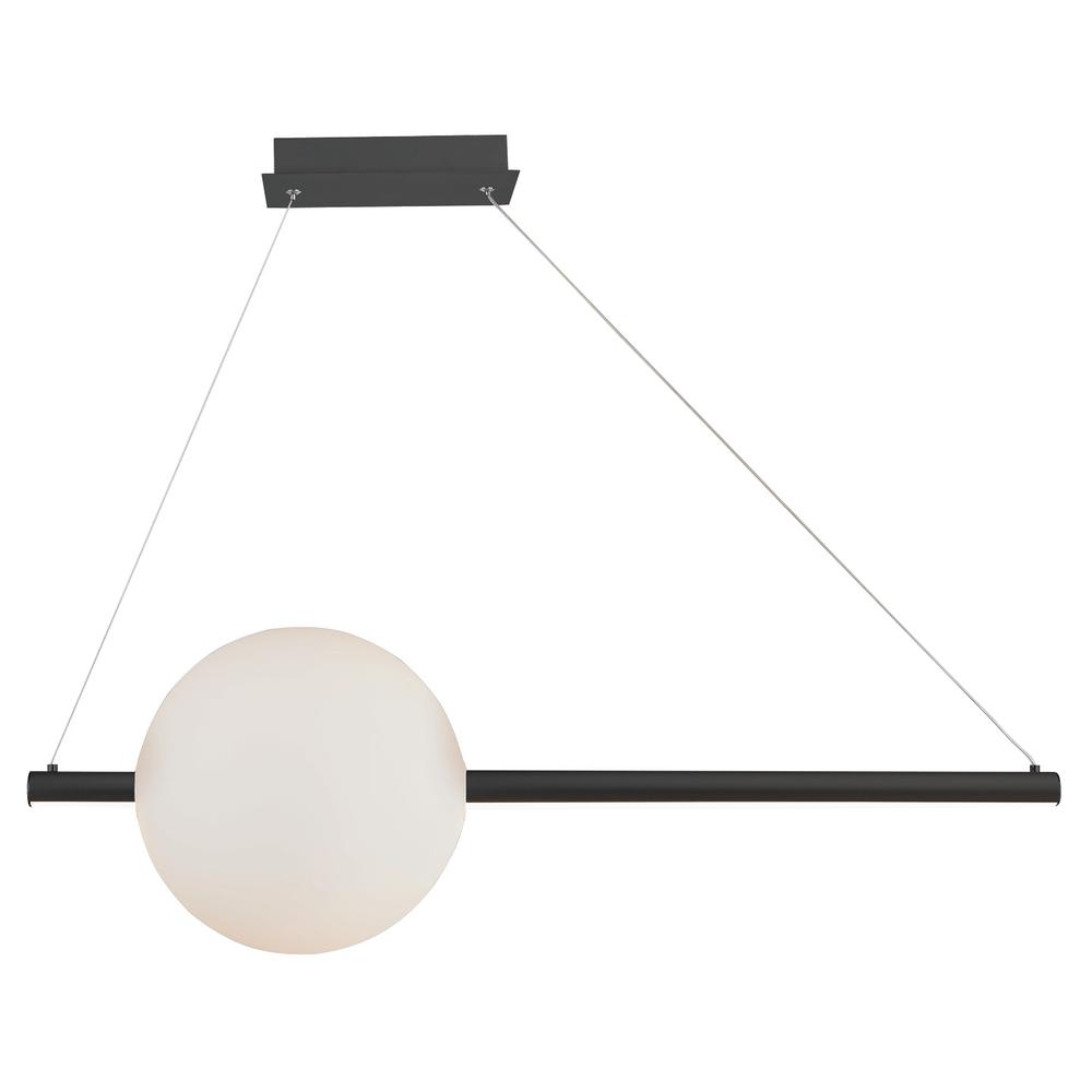 Linear Bar Pendant with Up-Down Illumination with Opal Glass Orb. Picture 1