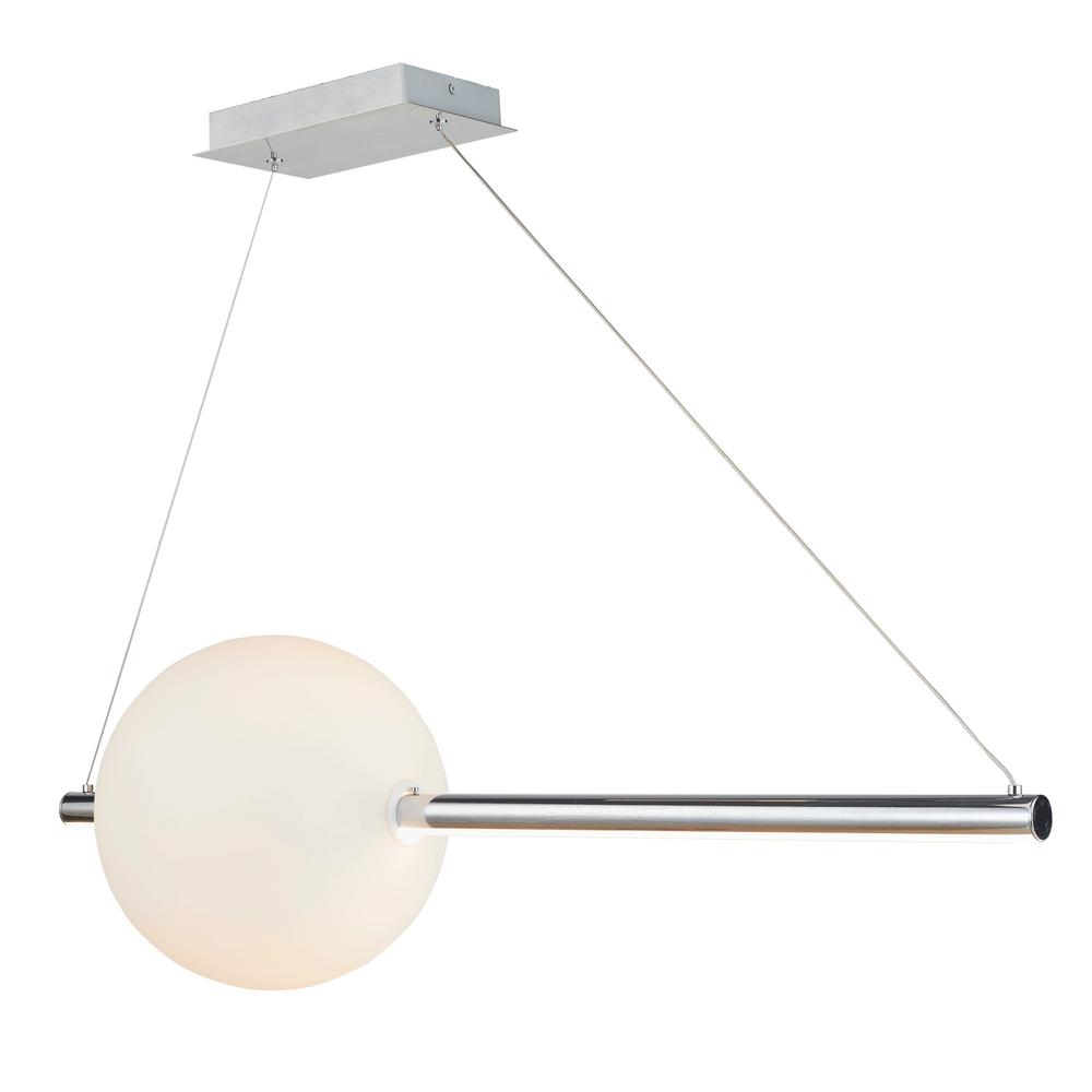 Linear Bar Pendant with Up-Down Illumination with Opal Glass Orb. Picture 2