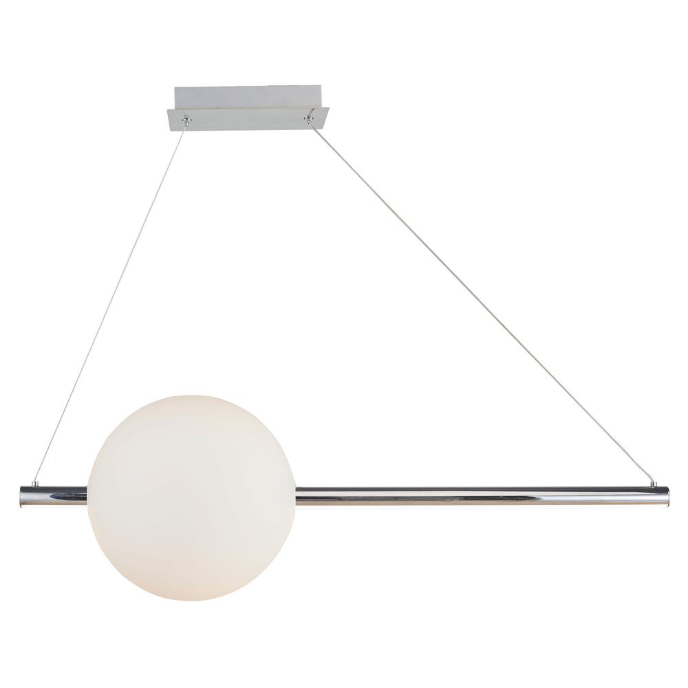 Linear Bar Pendant with Up-Down Illumination with Opal Glass Orb. Picture 3