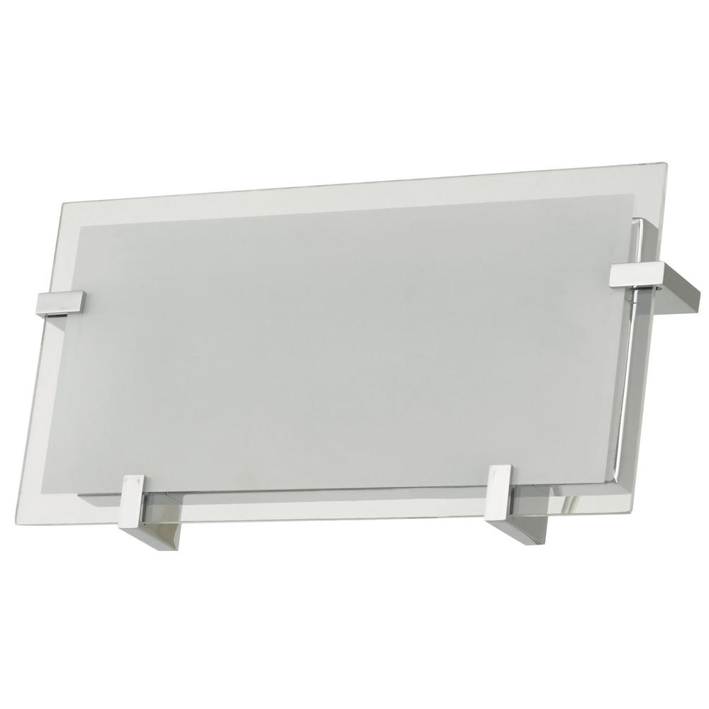 12" Frosted Glass Flat Panel Vanity-Wall Fixture with High Output Dimmable LED. Picture 1