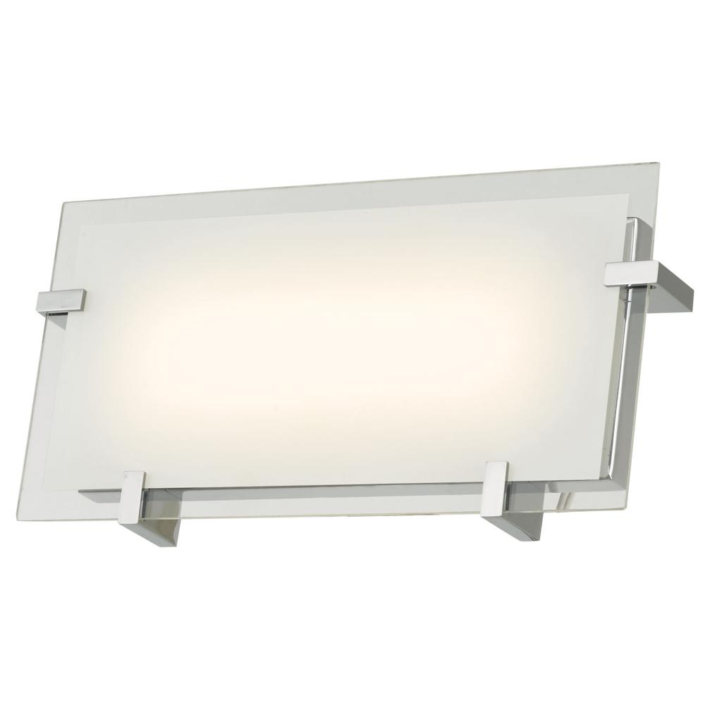 12" Frosted Glass Flat Panel Vanity-Wall Fixture with High Output Dimmable LED. Picture 2