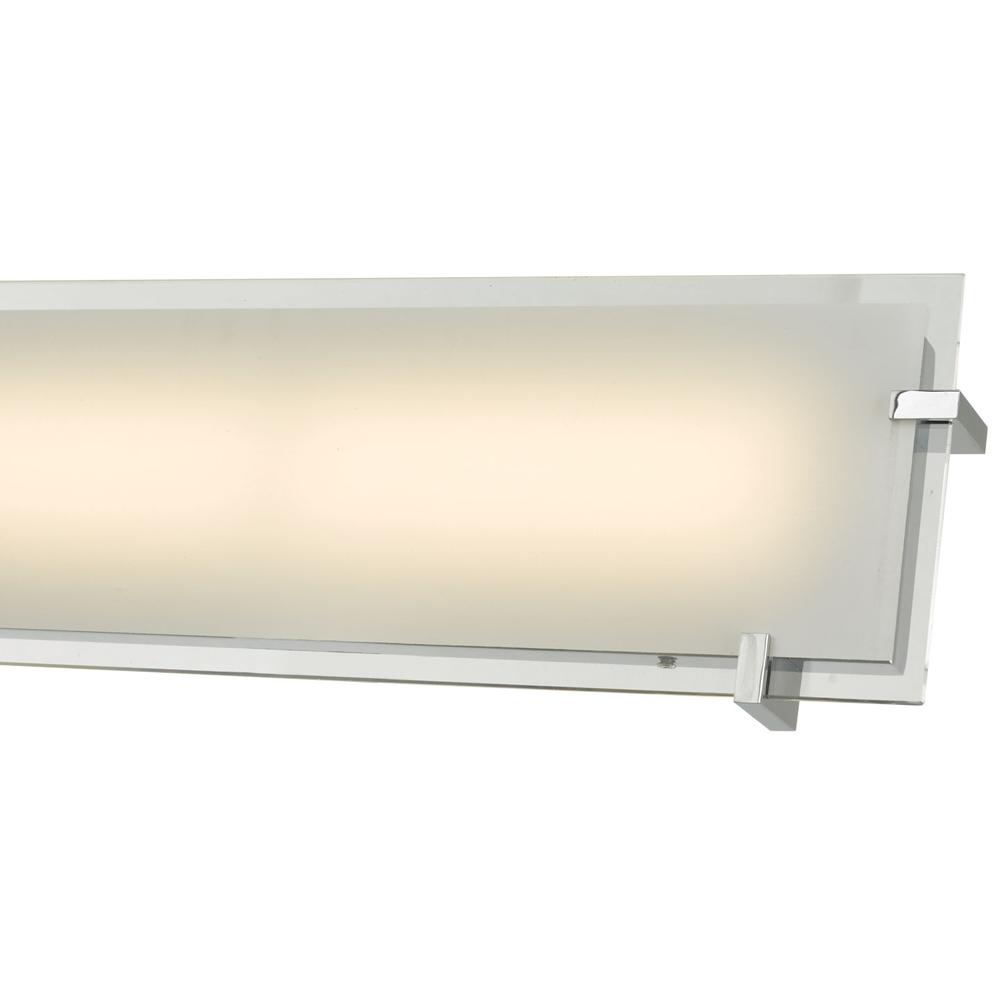 20" Frosted Glass Flat Panel Vanity-Wall Fixture with High Output Dimmable LED. Picture 2