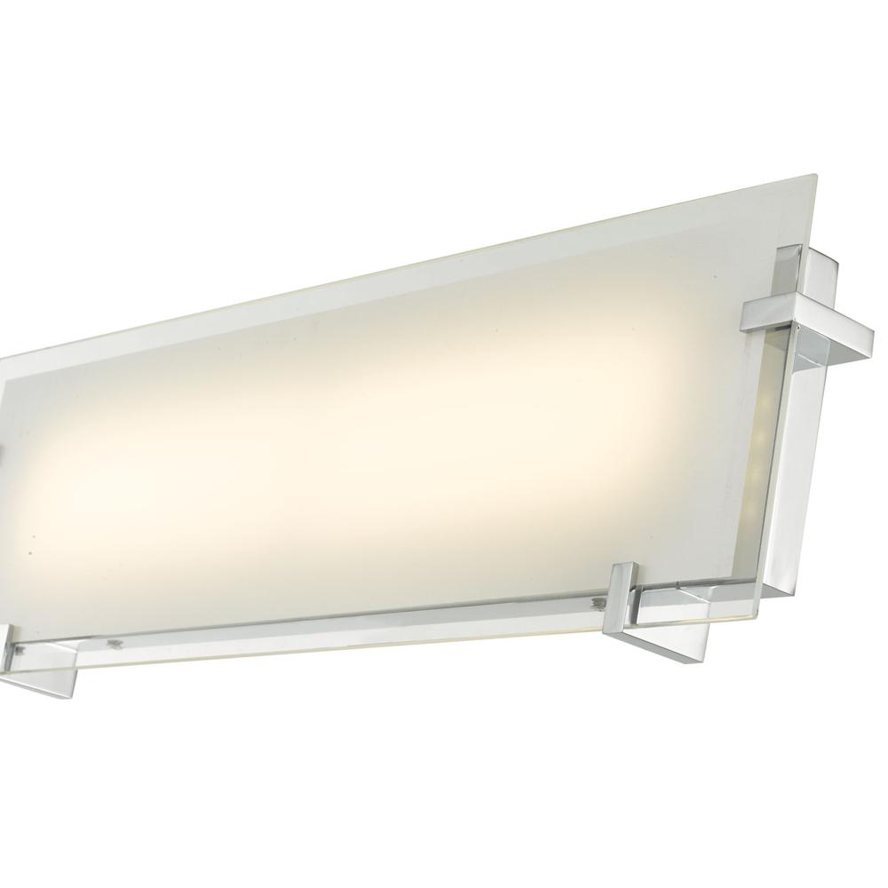 20" Frosted Glass Flat Panel Vanity-Wall Fixture with High Output Dimmable LED. Picture 4