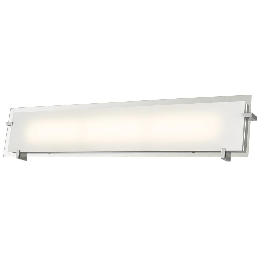 30" Frosted Glass Flat Panel Vanity-Wall Fixture with High Output Dimmable LED. Picture 2