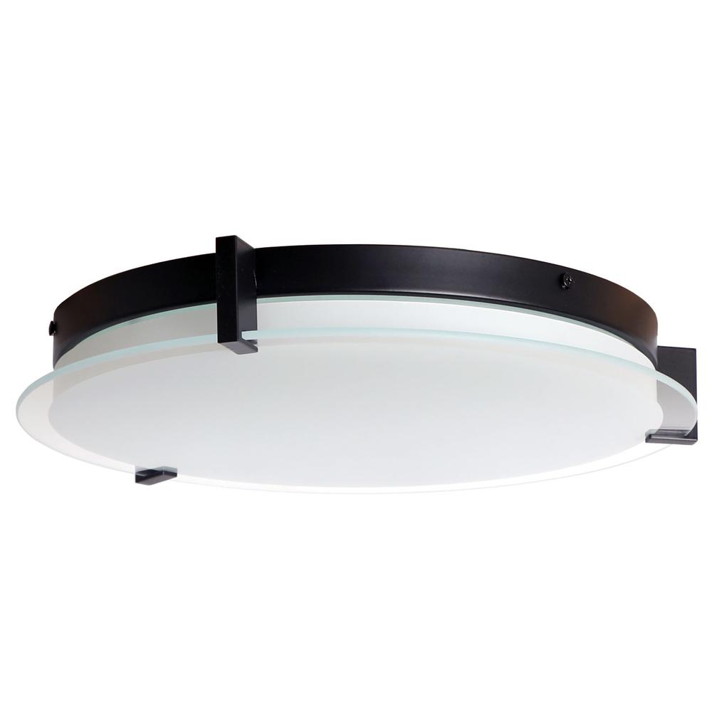 Large Round Glass Low Profile Flushmount. Picture 1
