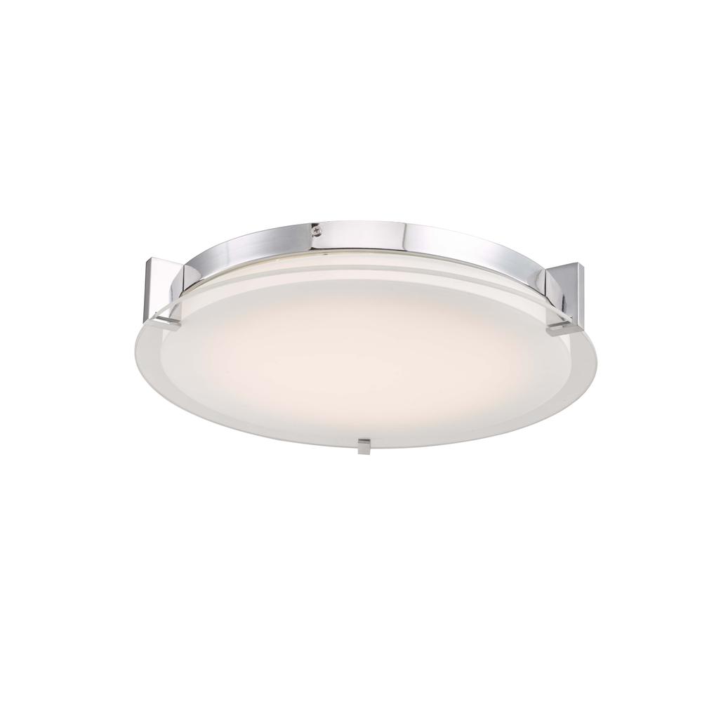 Large Round Glass Low Profile Flushmount. Picture 1