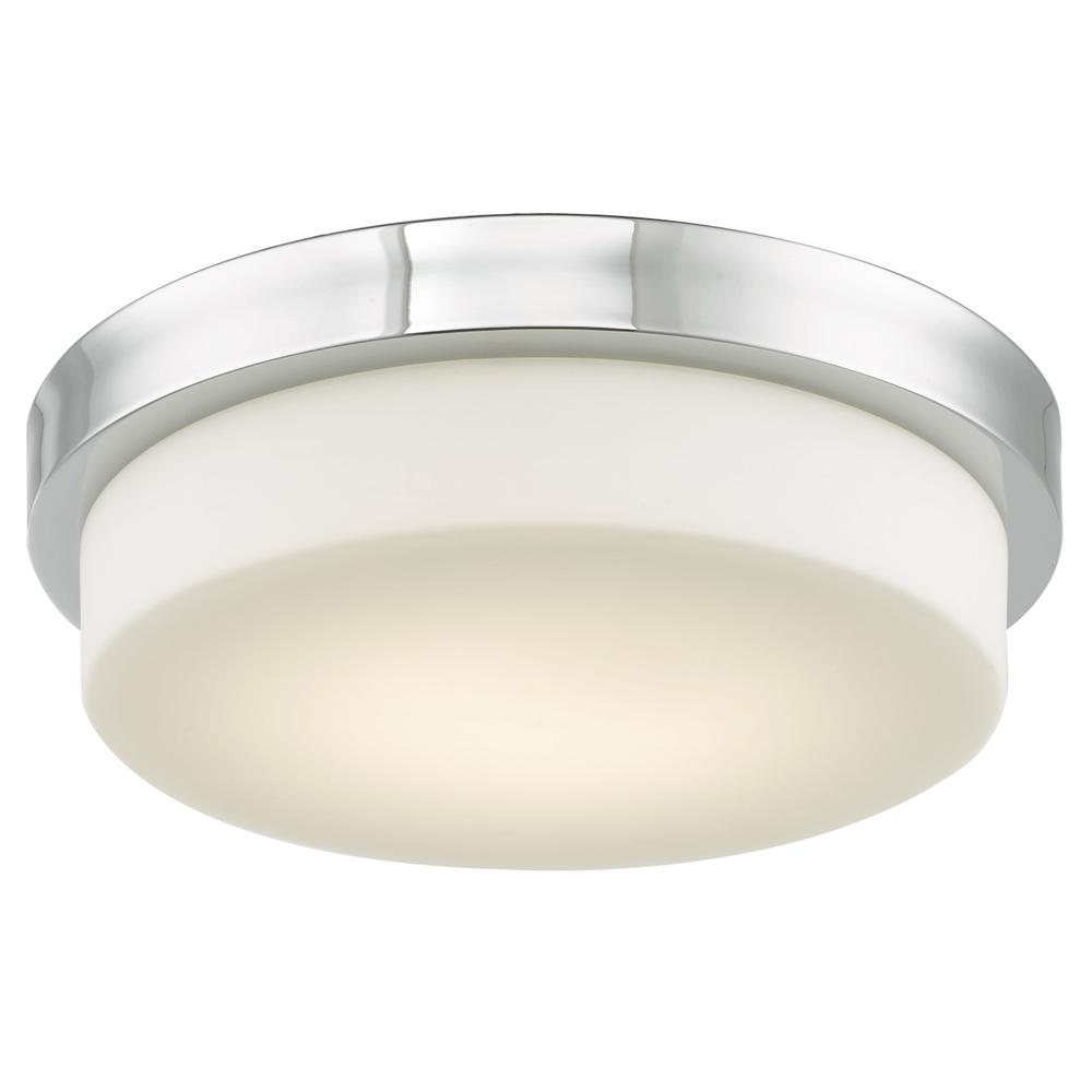 13" Stepped Opal Glass Flushmount with High Output Dimmable LED. Picture 2