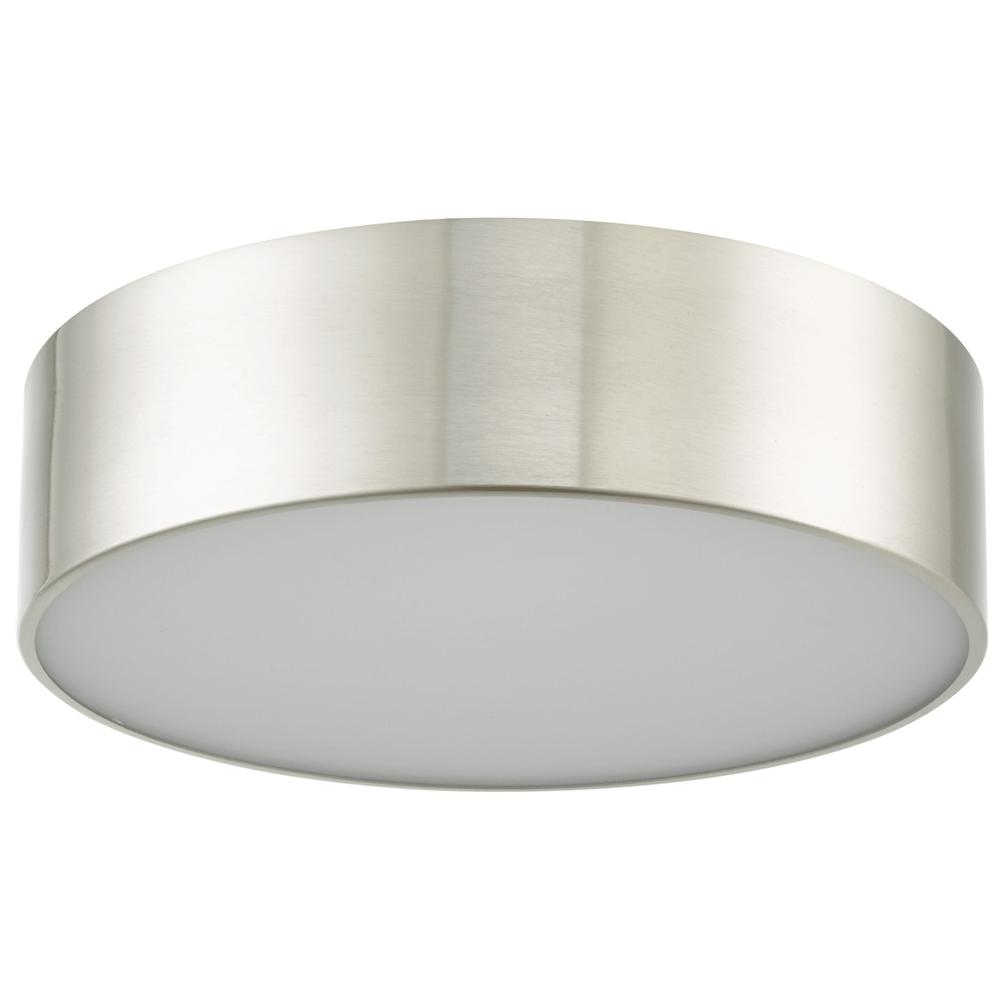 12" Metal Cylinder and Frosted Glass Flushmount with High Output Dimmable LED. Picture 1
