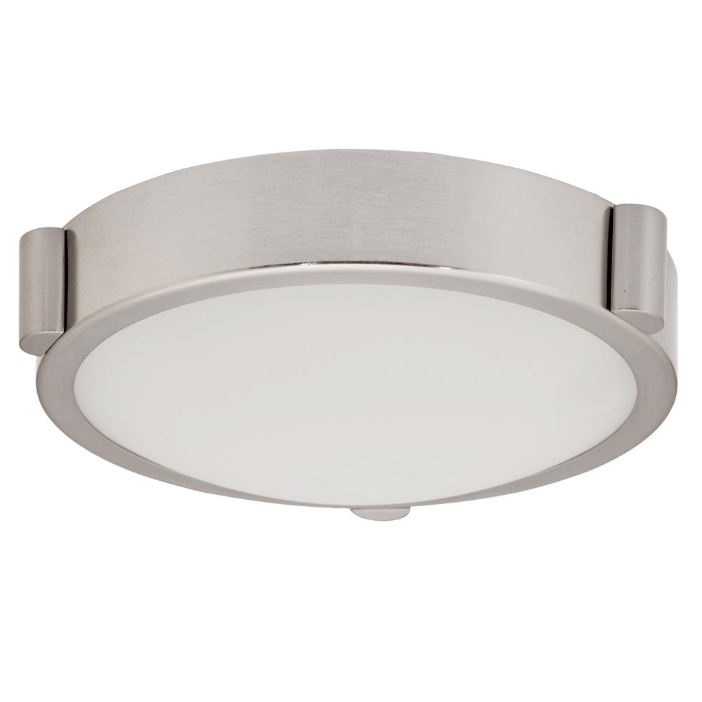 8" Low Profile Frosted Glass Flushmount with High Output Dimmable LED. Picture 2