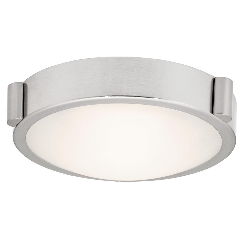 8" Low Profile Frosted Glass Flushmount with High Output Dimmable LED. Picture 3