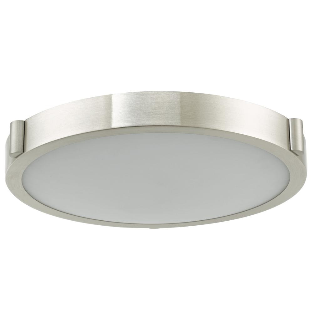 11" Low Profile Frosted Glass Flushmount with High Output Dimmable LED. Picture 1
