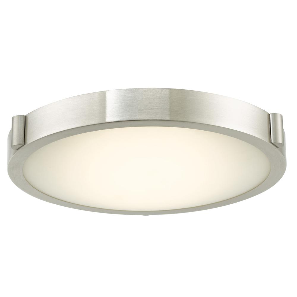 11" Low Profile Frosted Glass Flushmount with High Output Dimmable LED. Picture 2