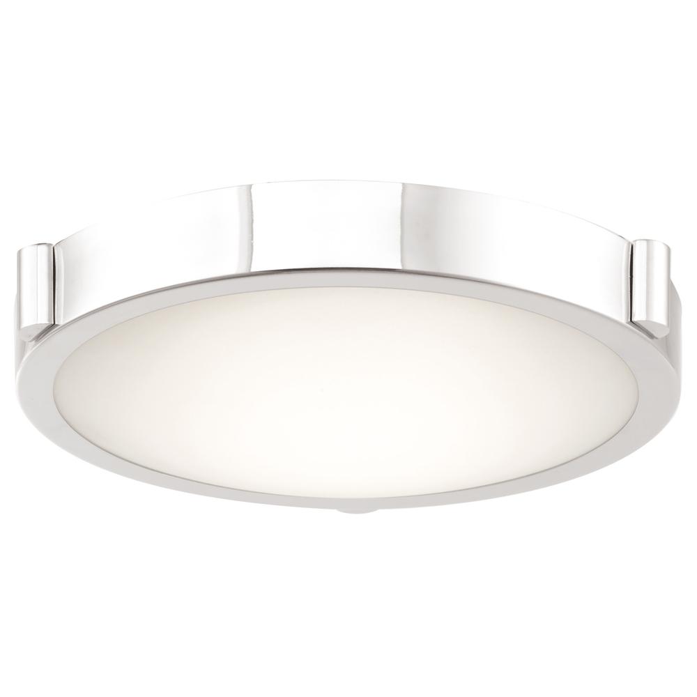 11" Low Profile Frosted Glass Flushmount with High Output Dimmable LED. Picture 2
