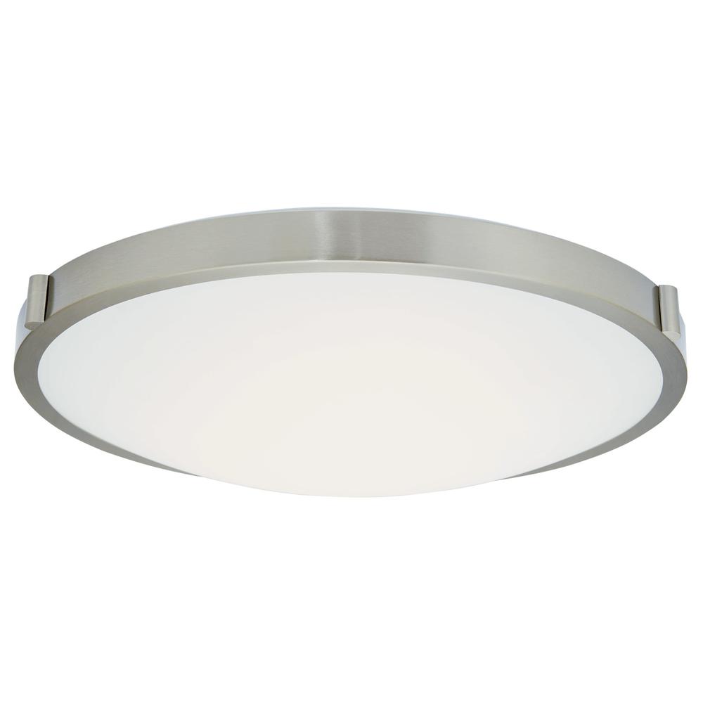 20" Low Profile Frosted Glass Flushmount with High Output Dimmable LED. Picture 1