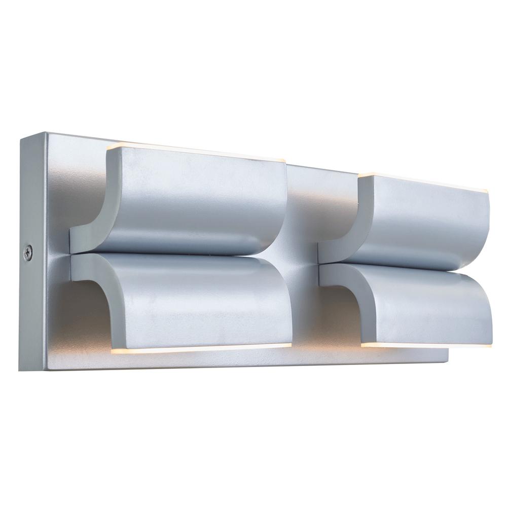 Wet Location 4 Light Curved Aluminum Wall Fixture. Picture 4