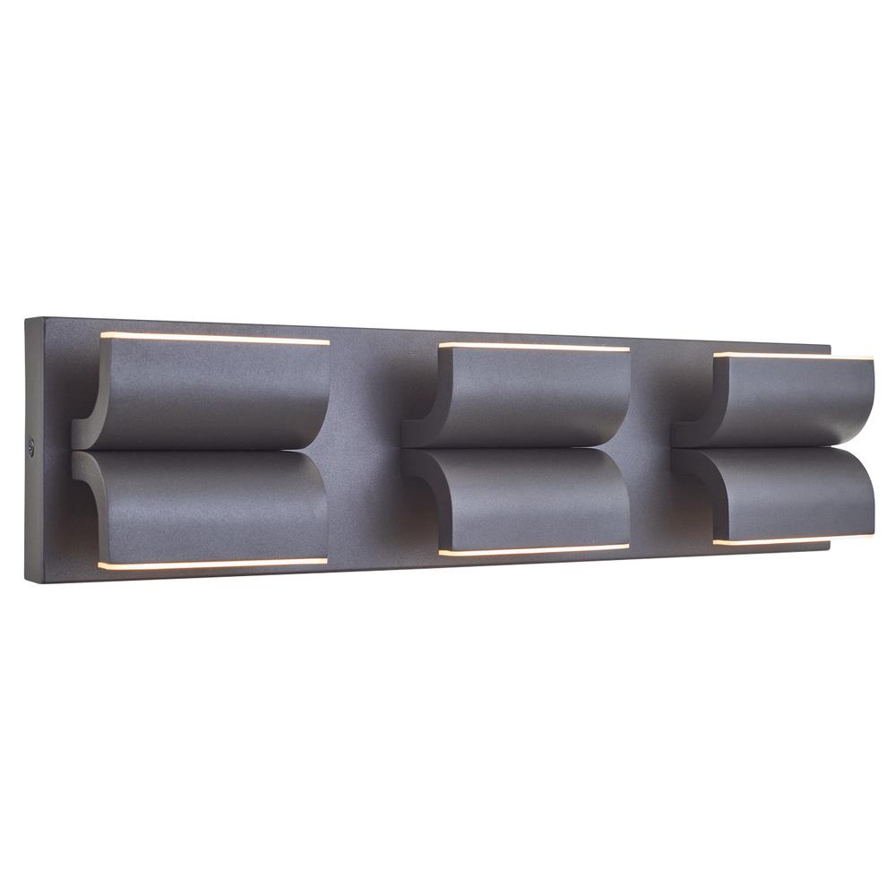 Wet Location 6 Light Curved Aluminum Wall Fixture. Picture 1