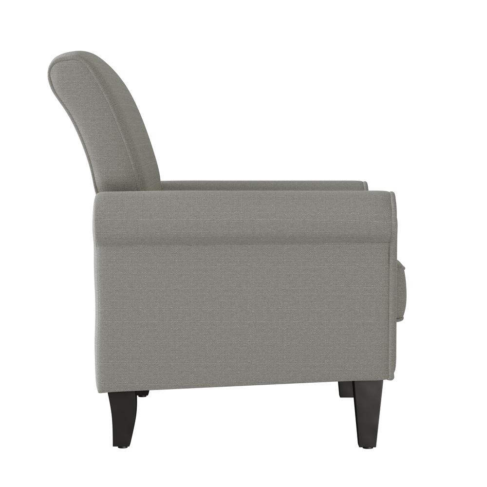 Traditional Armchair with Nailheads in Dove Grey Linen. Picture 3