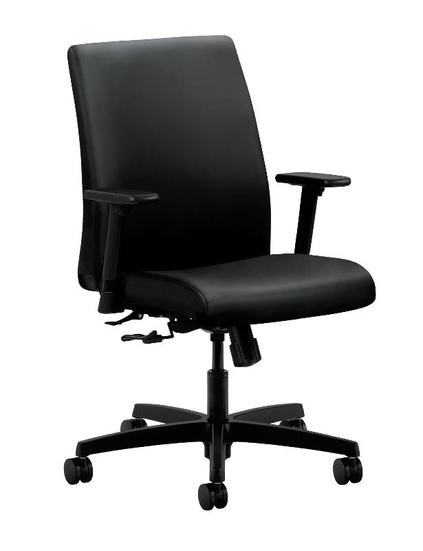 Ignition Low-Back Task Chair | Center-Tilt | Adjustable Arms | Black Fabric. Picture 1
