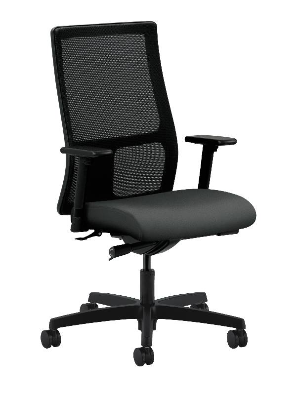 Ignition Mid-Back Mesh Task Chair | Synchro-Tilt | Adjustable Arms | Iron Ore Fabric. Picture 1