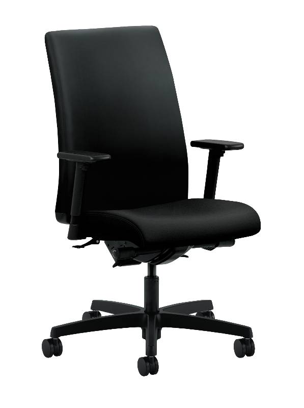Ignition Mid-Back Task Chair | Synchro-Tilt, Back Angle | Adjustable Arms | Black Fabric. Picture 1