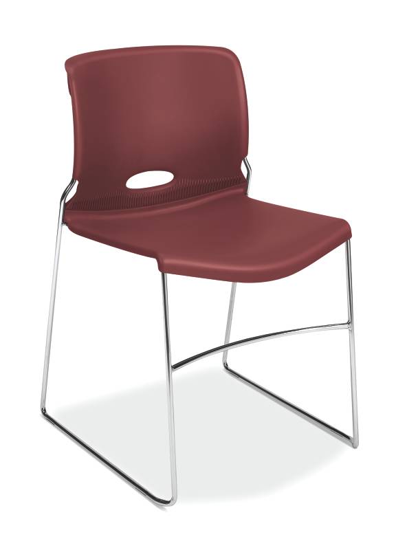 Olson High-Density Stacking Chair | Mulberry Shell. Picture 1