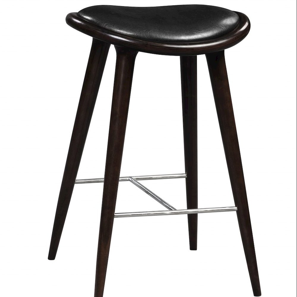 Lucio Oval Stool, Cappuccino with black PU. The main picture.