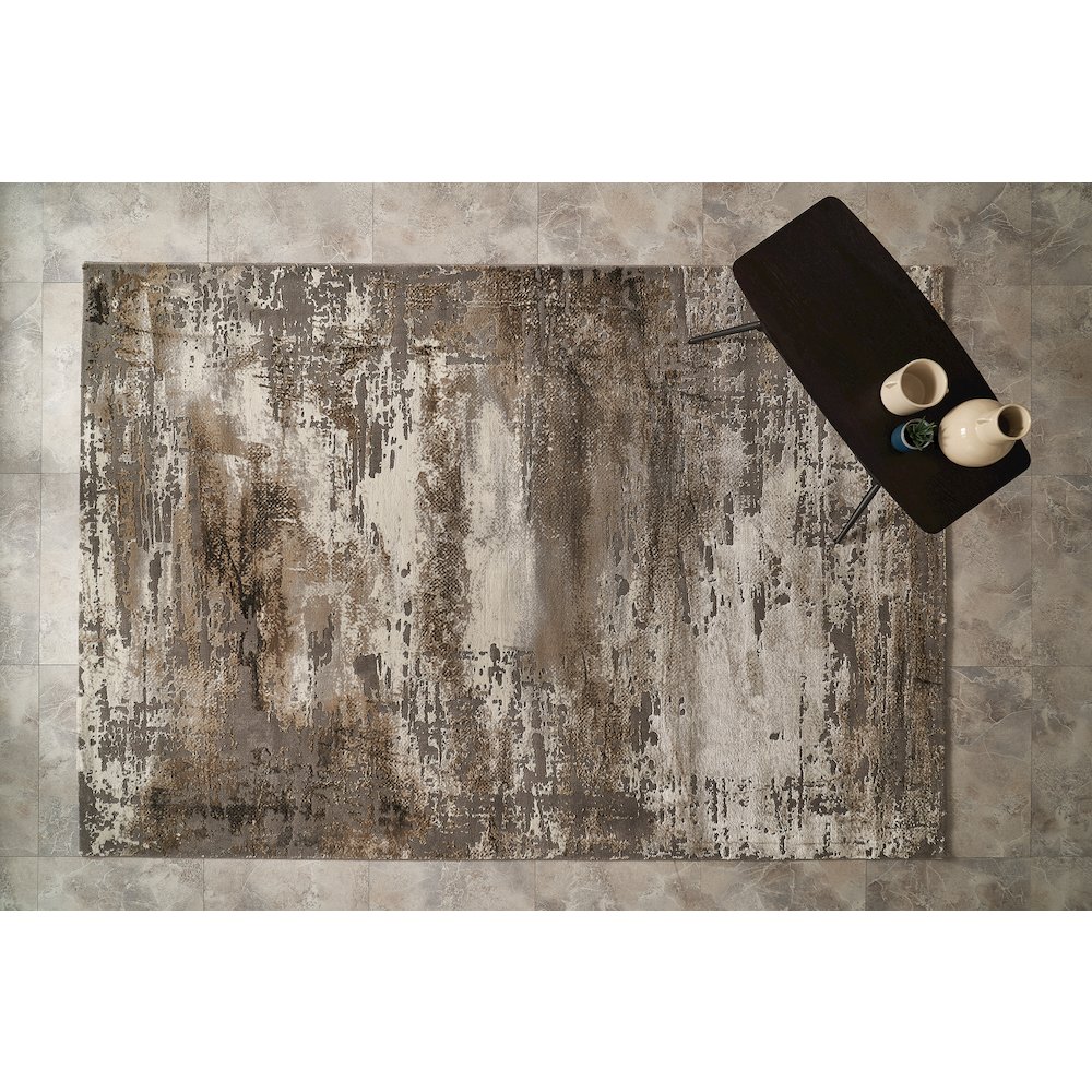 Spectrum 5' x 8' Area Rug, Beige & Gray. Picture 2