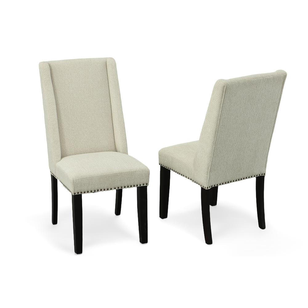 Laurant Upholstered Dining Chair - Set of 2 - Espresso - Fawn Upholstery. Picture 4