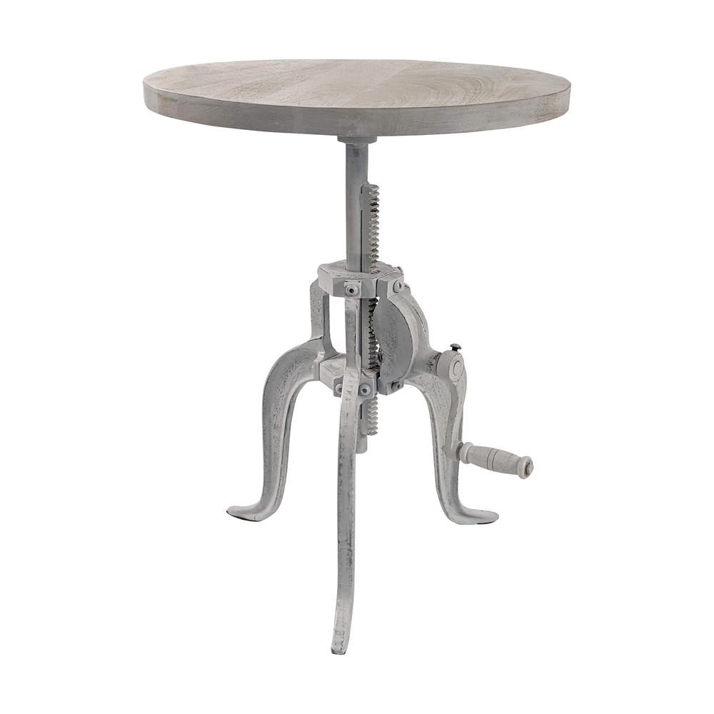 Regan Adjustable Accent Table - Whitewash. Picture 2