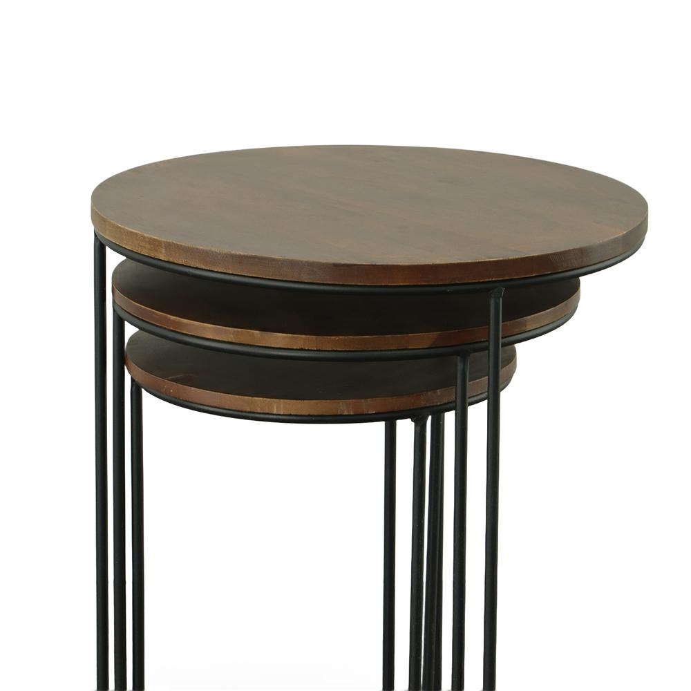 Mackintosh Round Nesting Tables - Chestnut/Black. Picture 5