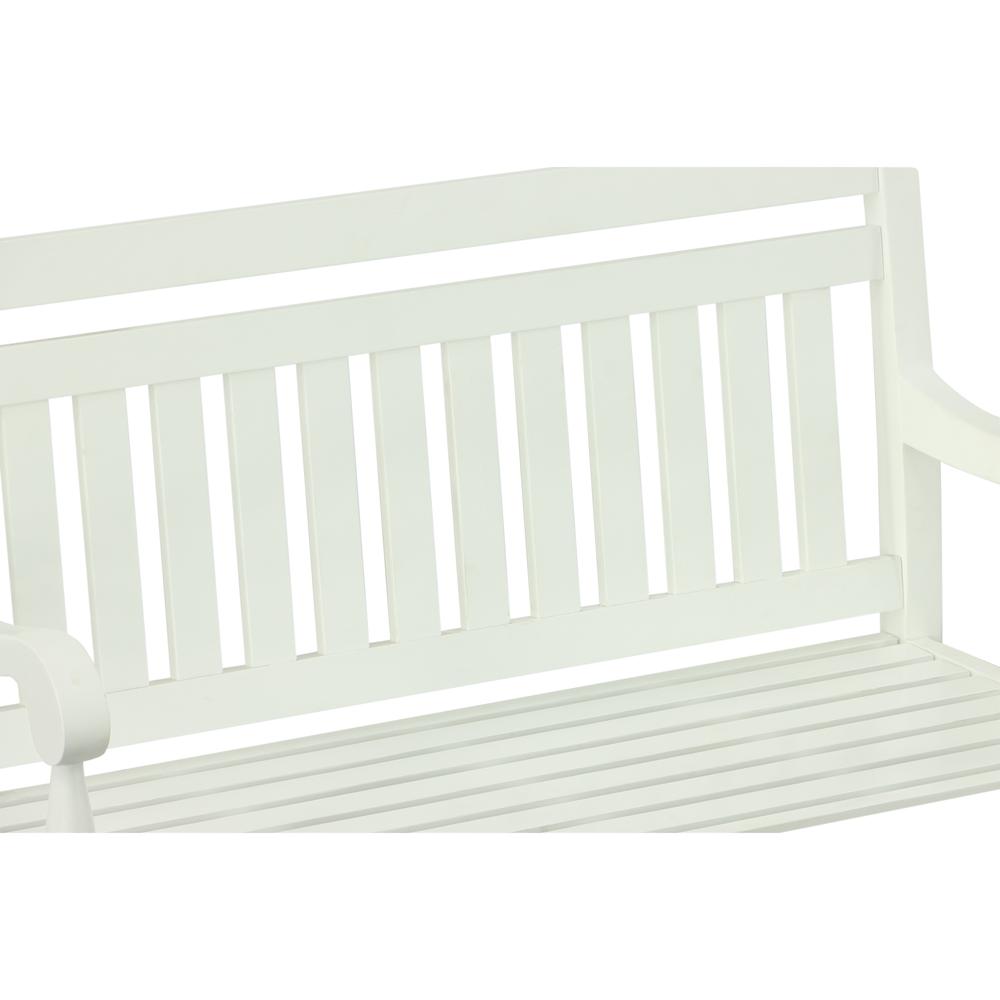 Belmont Outdoor Wooden Bench - White. Picture 4