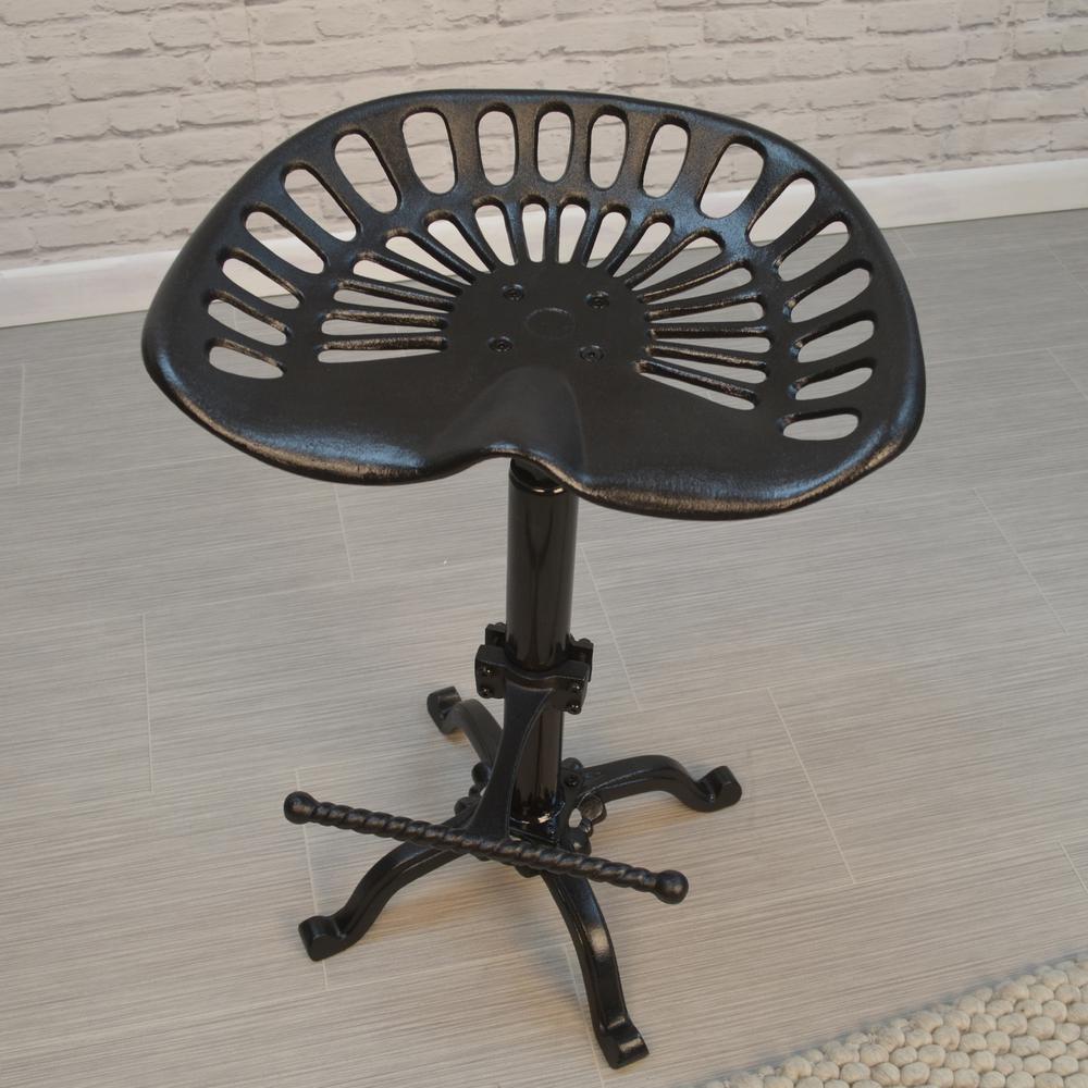 Adjustable Tractor Seat Barstool - Black. Picture 8
