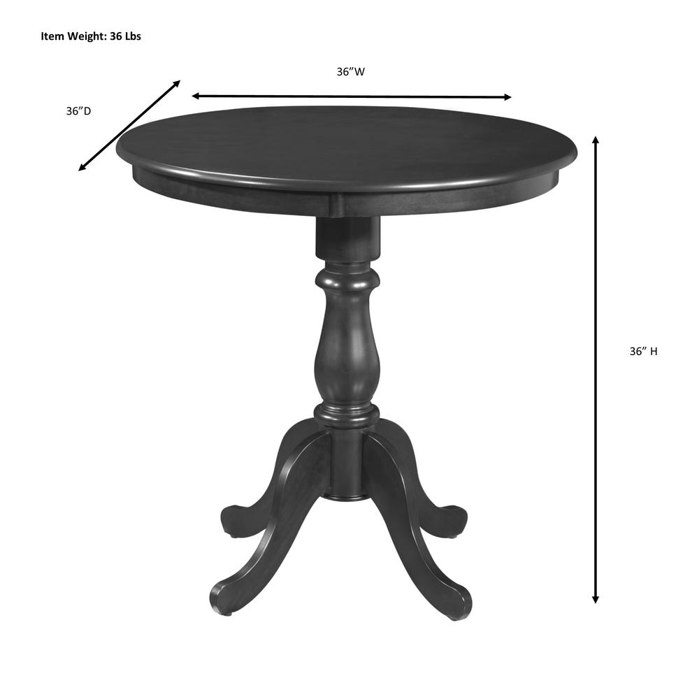 Bistro 36" Round Folding Outdoor Table - Umbrella Hole - Black. Picture 3