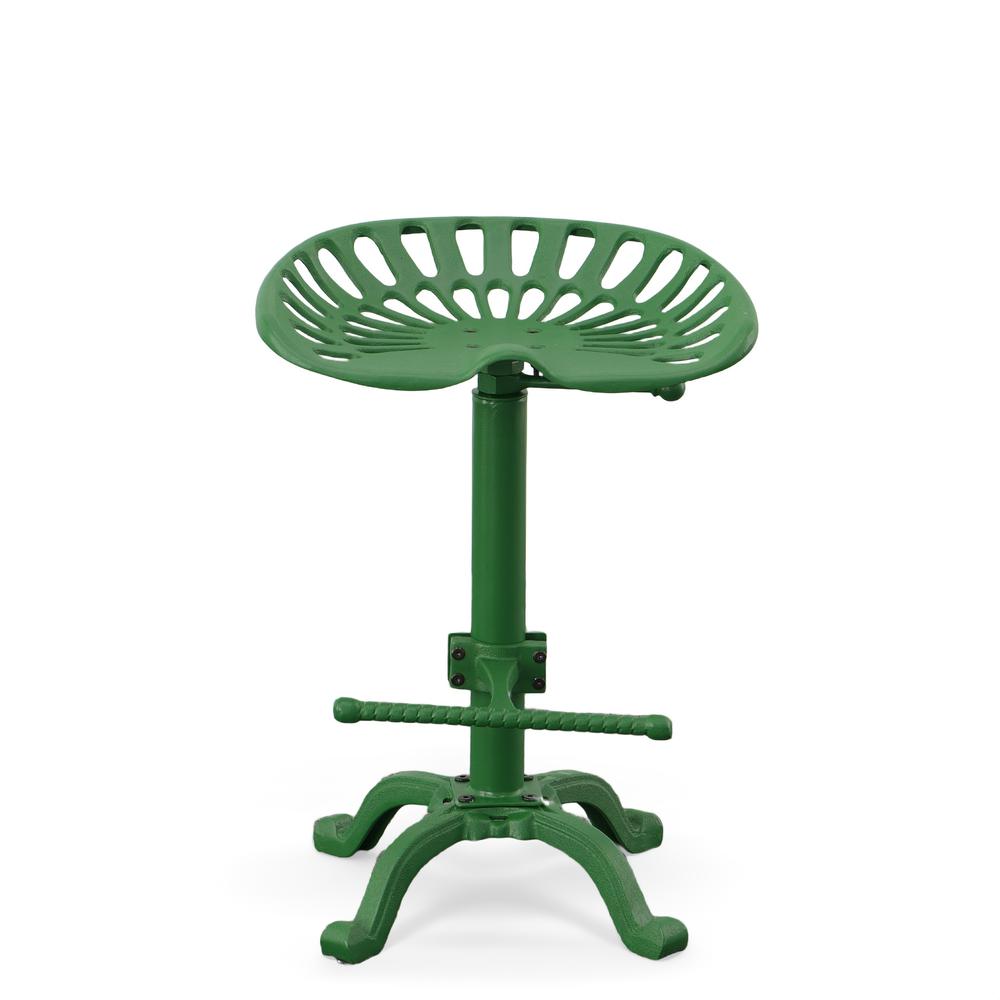 Adjustable Tractor Seat Barstool - Tractor Green. Picture 1