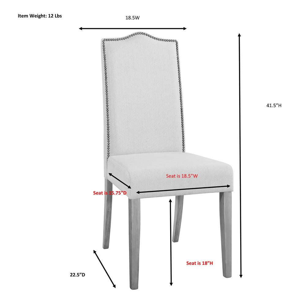 Romero Parson Chair - Chestnut - Linen Upholstery. Picture 5