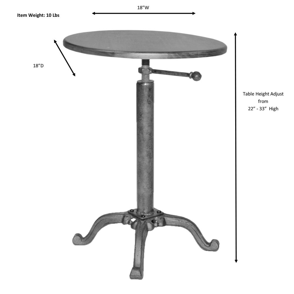 Colton Adjustable Vintage Table - Chestnut Top - Industrial Base. Picture 6