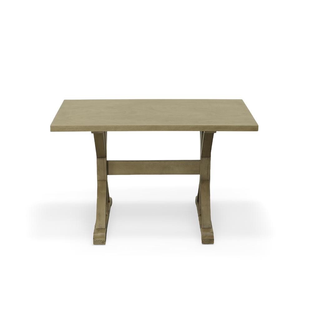 Florence Trestle Table - Weathered Gray. Picture 3