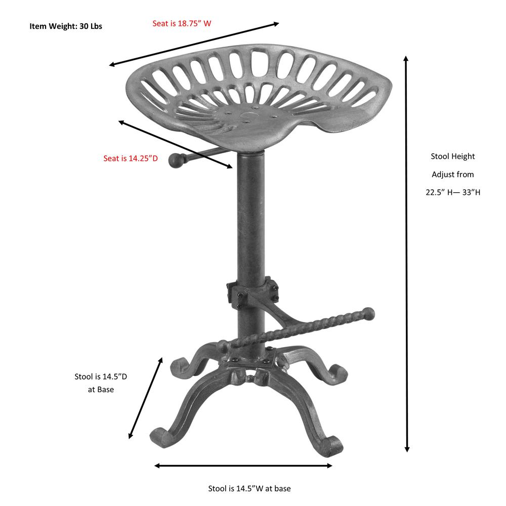Adjustable Tractor Seat Barstool - Industrial. Picture 13